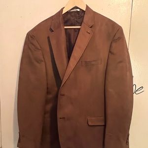 Brown suede Chaps suit jacket. 50R
